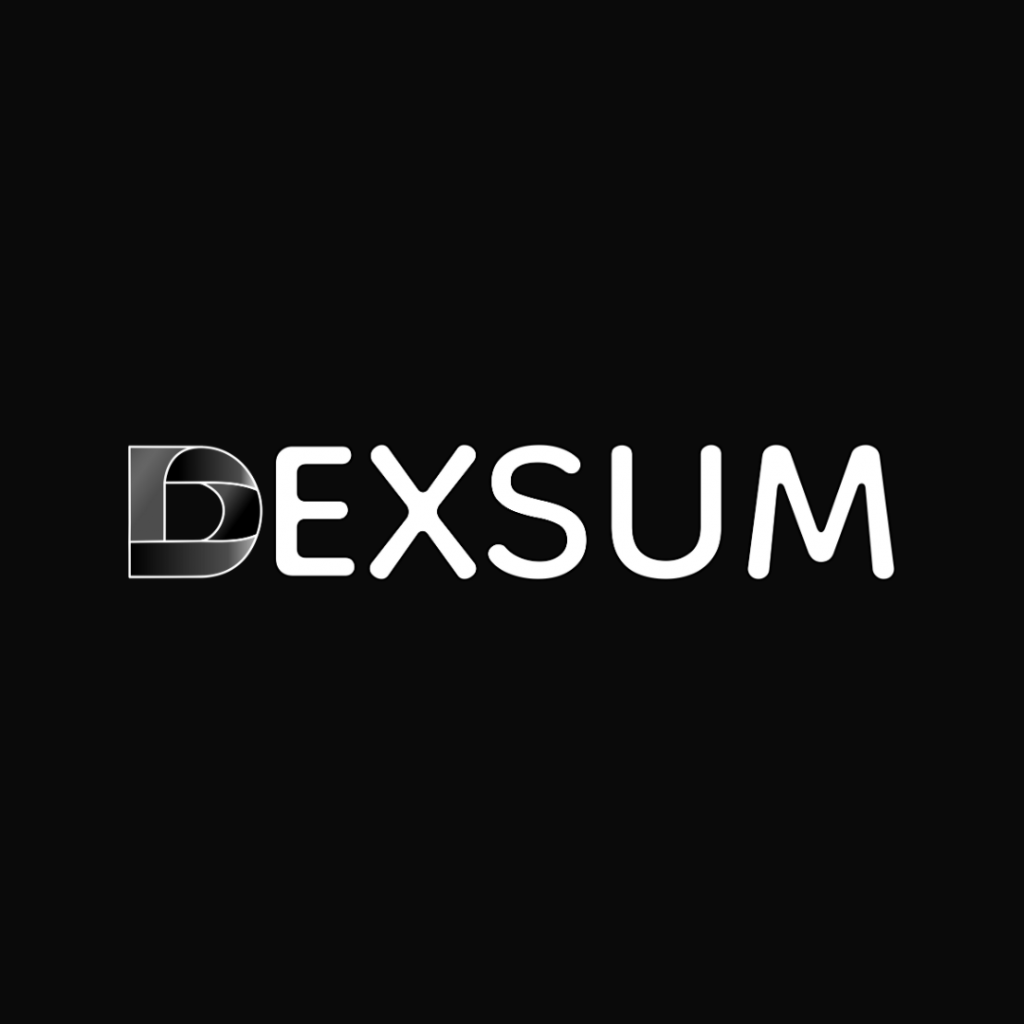 Dexsum logo white and black